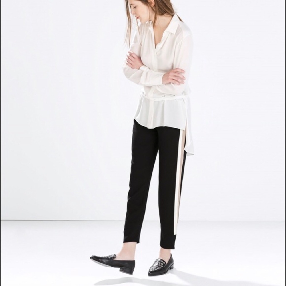 Zara basic collection striped trousers